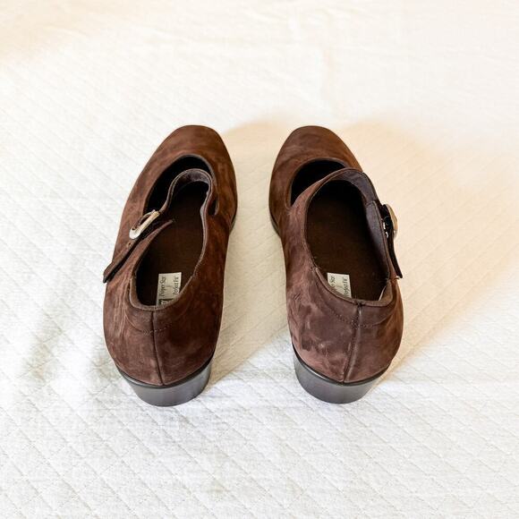 Munro Mary Jane Comfort Walking Wedge Shoes Suede Brown SZ 8.5 W - Picture 3 of 4